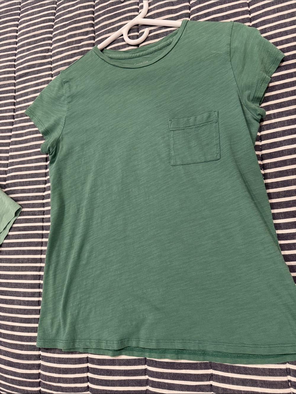 Garnet Hill Green Sage Crew Neck Pocket Tee